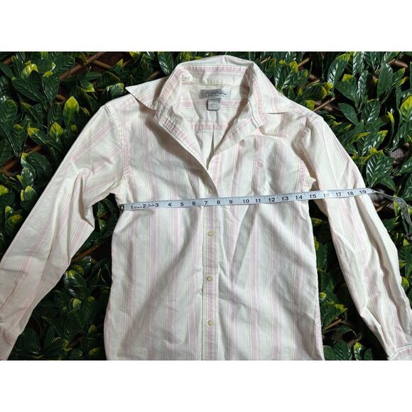Brooks Brothers 100% Cotton White Pink Striped Button Up Longsleeve Sz 2 - Picture 7 of 8